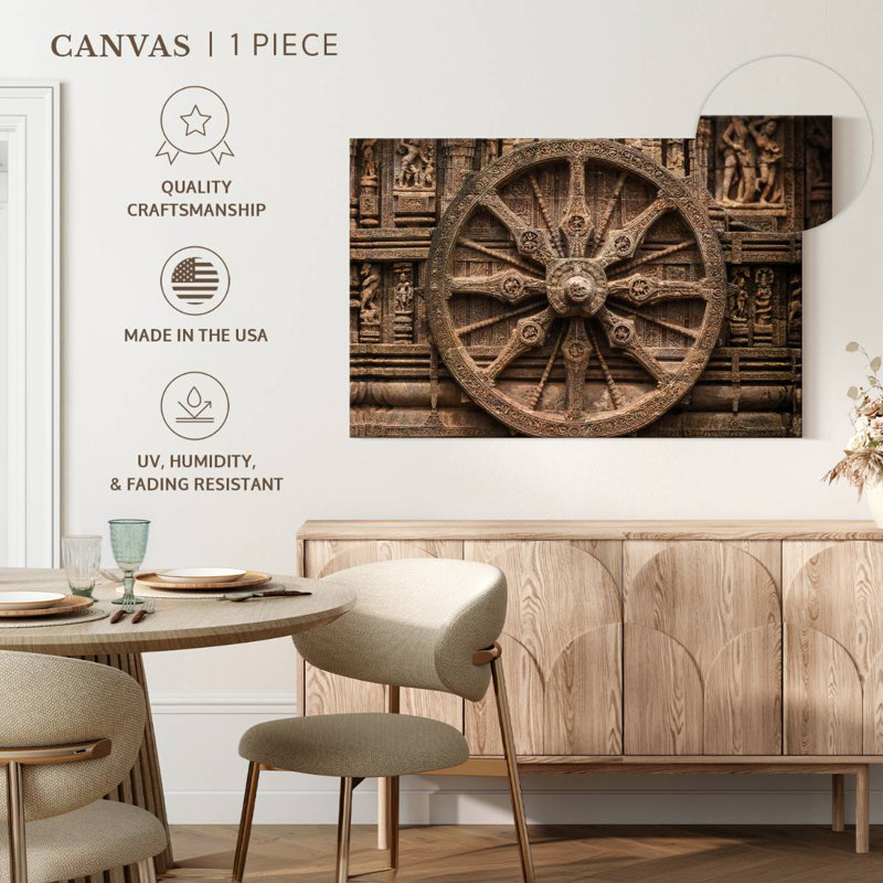 Senne rétro en bois sculpté, H 34 po x l 51 po