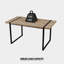 Table de salle à manger moderne en bois aggloméré rectangulaire industriel en bois clair, 4 à 6 personnes, plateau en bois d'ingénierie et pieds rectangulaires en métal noir