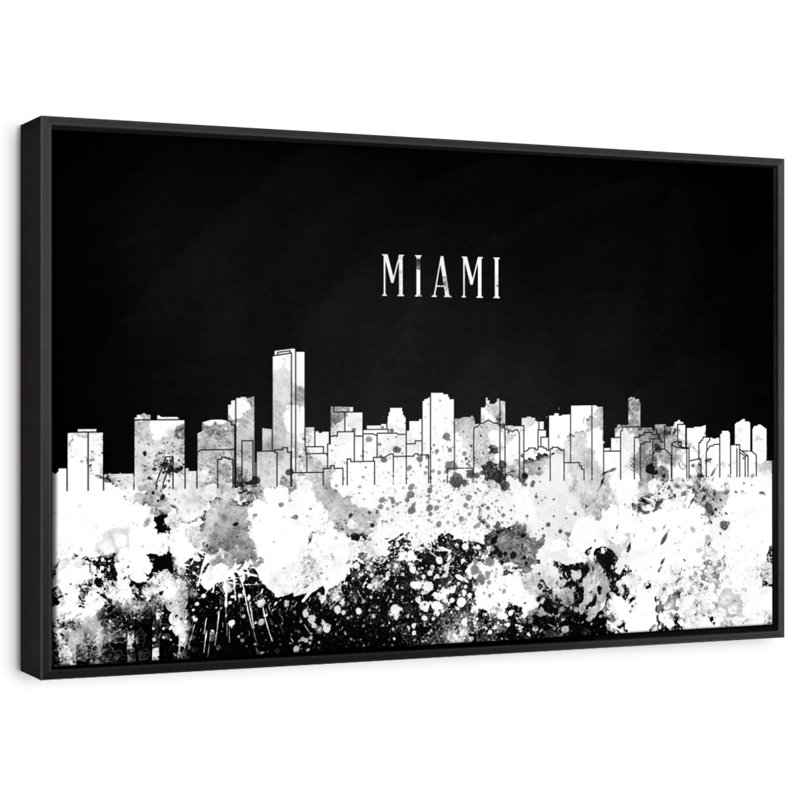 «Miami Skyline BW», H 13 po x l 19 po