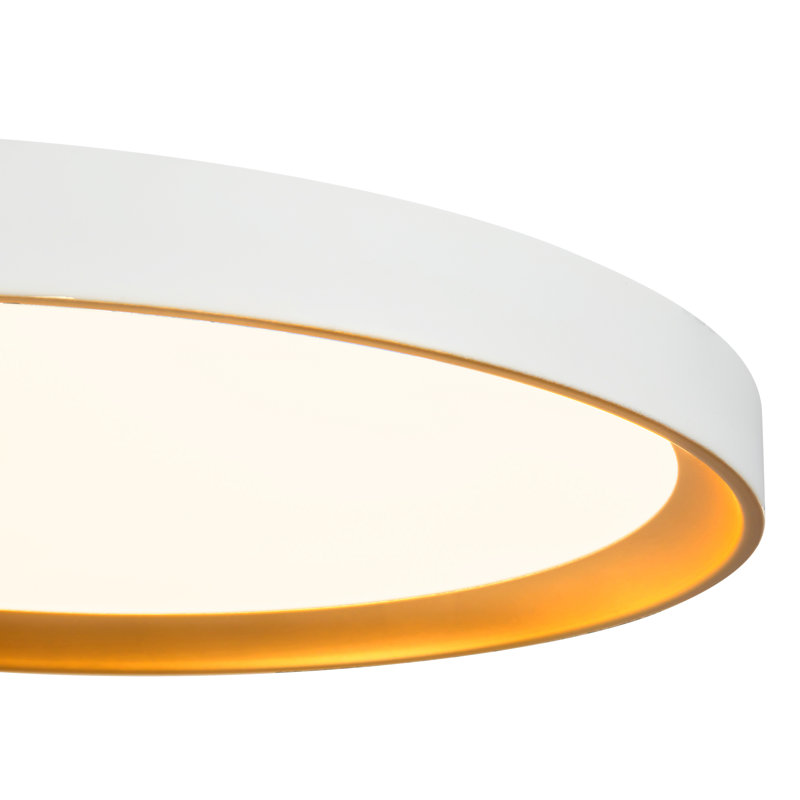 Nix 15-in Black dimmable LED Flush Mount, White/Gold
