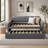 Twin Size Upholstery DayBed with Trundle and USB Charging Design, Trundle can be flat or erected