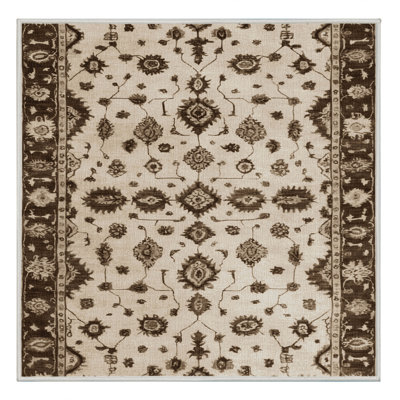 Machine Washable Overdyed Beige Area Rug