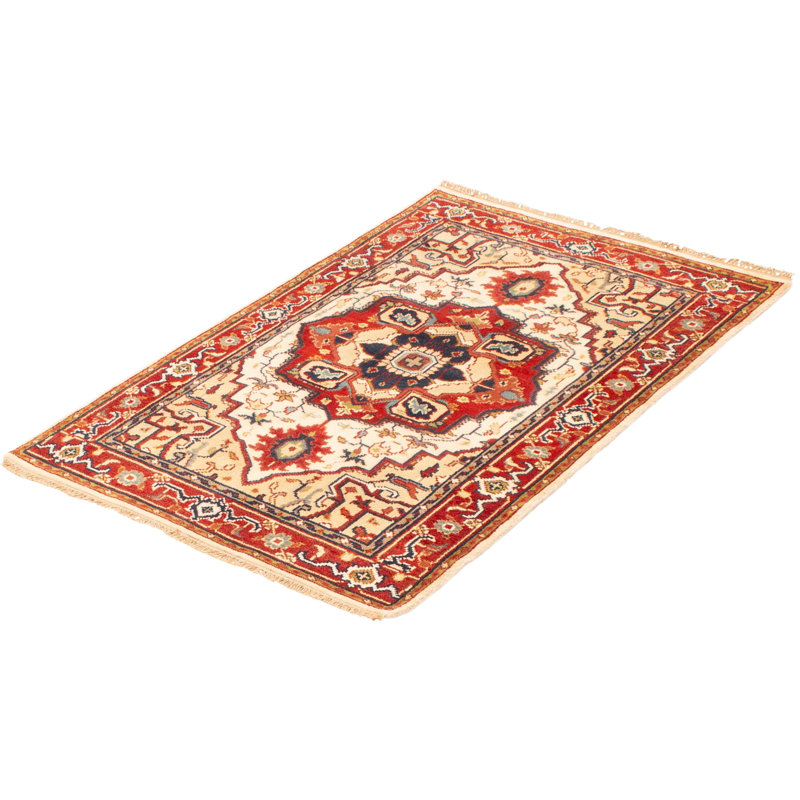 Njord One-of-a-Kind Rectangle 4'0" x 5'10" New Age Rectangle Wool Area Rug in Ivory