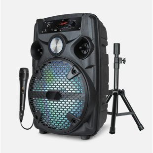 Haut-parleur de fête portatif Bluetooth de 8,1 W avec caisson de basses et support