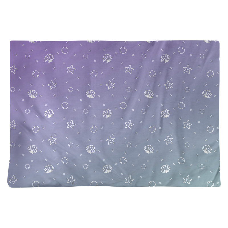 Napperon en coton 18 po Seashell, Mauve / Vert