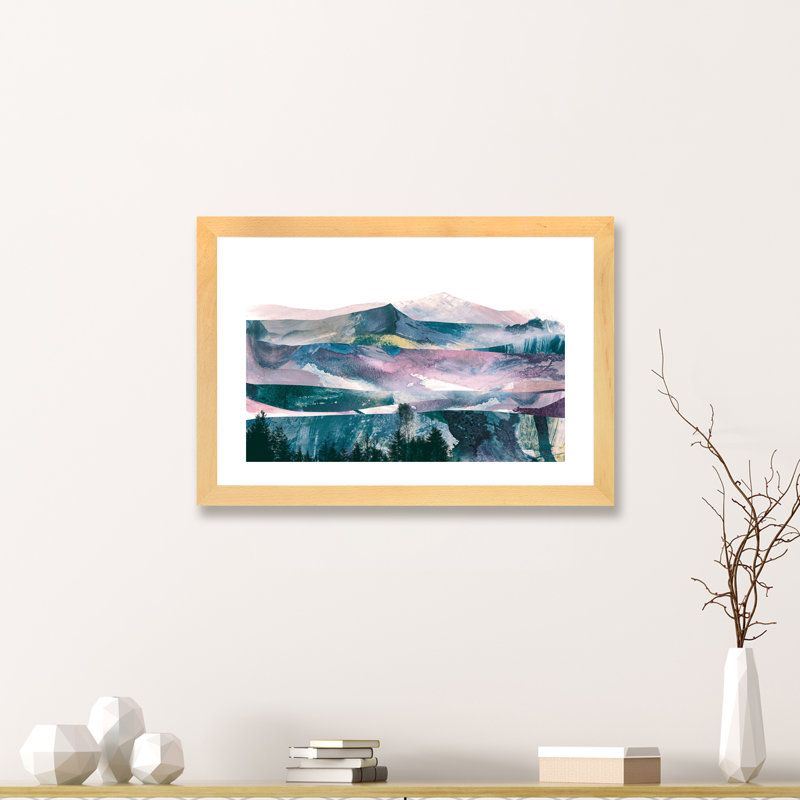 « rose range » par dan hobday-print, H 24 po x l 32 po x P 1 po, Papier encadré de bois naturel