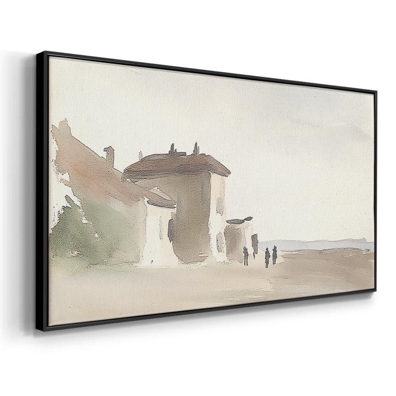 Série paysage - XCVII - Toile tendue avec châssis encadré - Prêt à être accroché, Noir, H 21 po x l 41 po