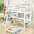 Space-Saving Twin Loft Bed With Desk And Shelves-193745008