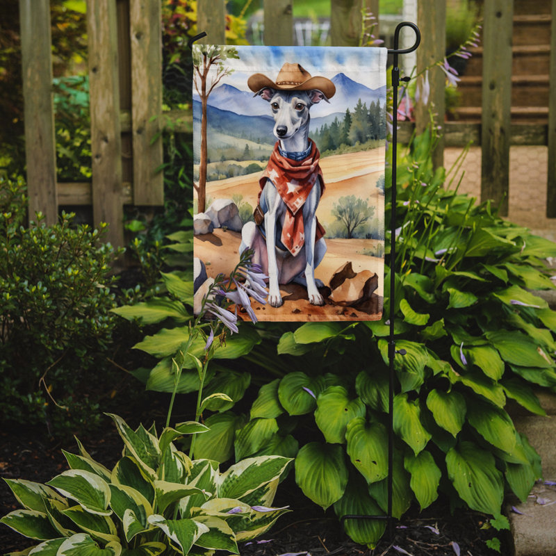 Drapeau Cowboy Welcome Garden, Lévrier Whippet