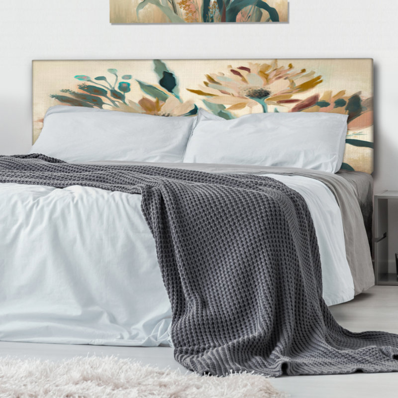 Kailem - Tête de lit tapissier à motif floral, Très grand