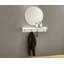 Support de couloir mural moderne avec miroir, blanc, 31,5 po x 5,9 po x 5,9 po | Support de rangement 100% bois aggloméré | Assemblé, élégant et fonctionnel pour le vestibule, le couloir ou le salon