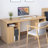 Burlywood Rectangular Solid Wood with 3 drawers Executive Desk-1876942539