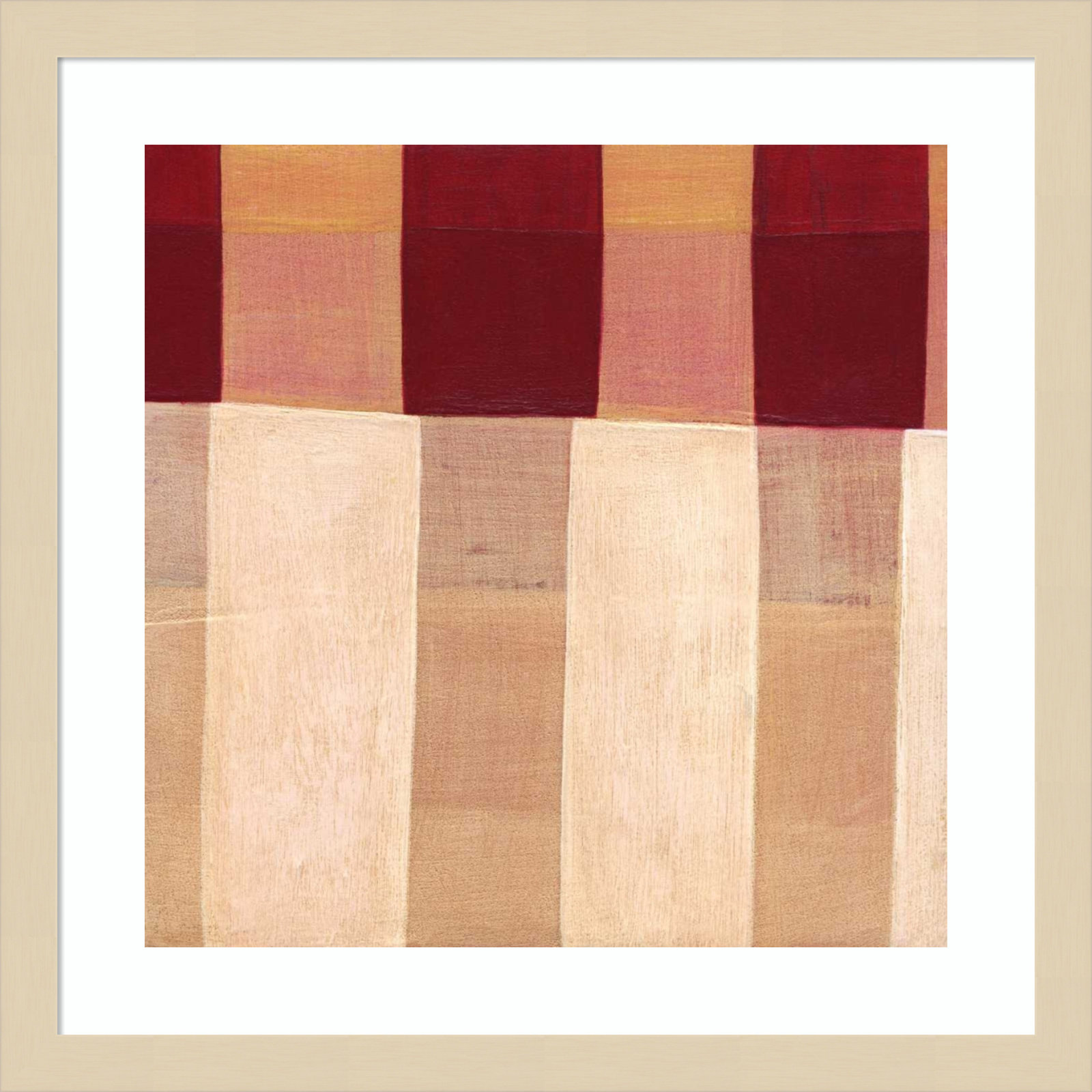 Broken Stripes 1 by Laura Nugent, Brown, 17" H x 17" W x 1" D