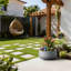 20 po. Béton rond en ciment (intérieur amélioré) avec pot d'intérieur / extérieur Outdoro-1053064300-990106792