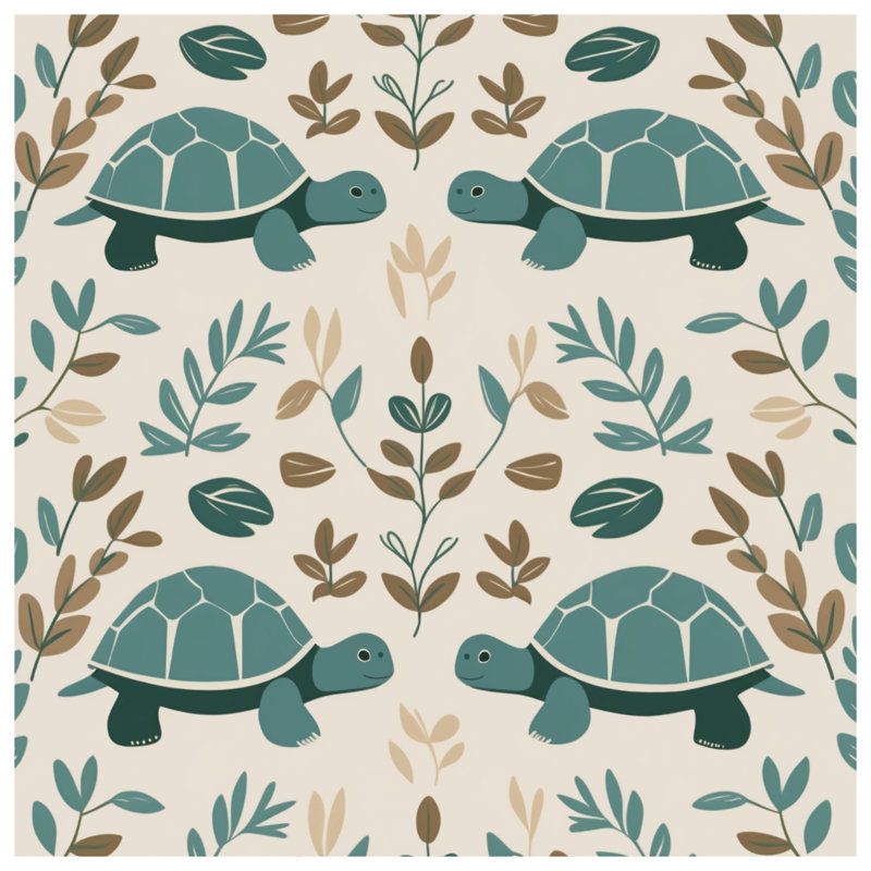 Édredon tortues avec feuilles, Très grand lit