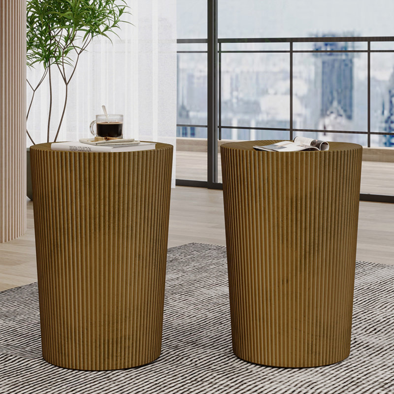 METAL HAMMERED END TABLE