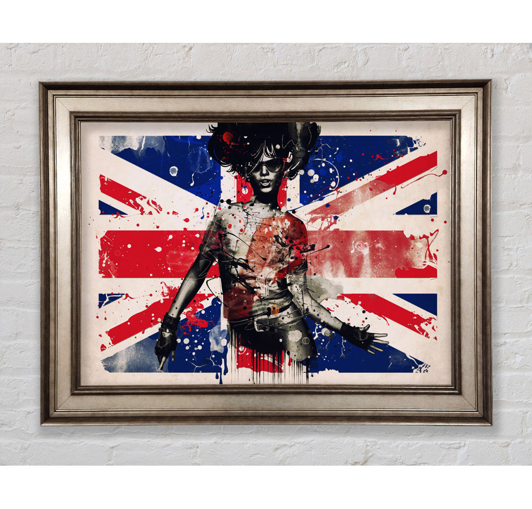 Union Jack Woman - Einzelner Bilderrahmen Kunstdrucke