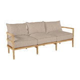 Santa Barbara 87" Wide Outdoor Teak Patio Sofa with Cushions