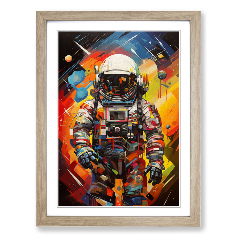 Single Picture Frame Print on Wood, 64cm H x 46cm W, Oak Framed