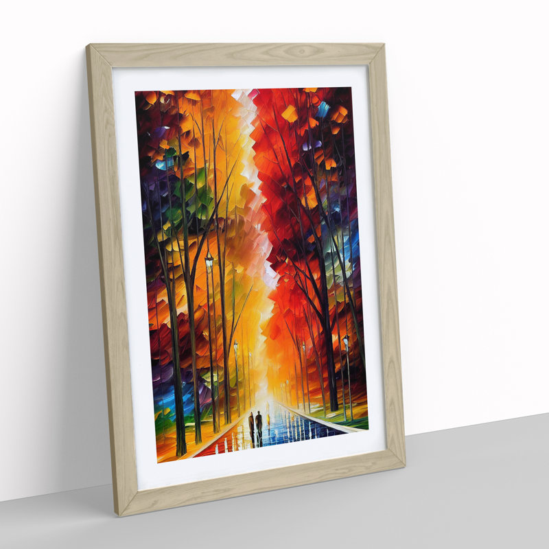 Vibrant Woodland Forest No.5 - Wall Art, 66cm H x 48cm W, Oak Framed, White