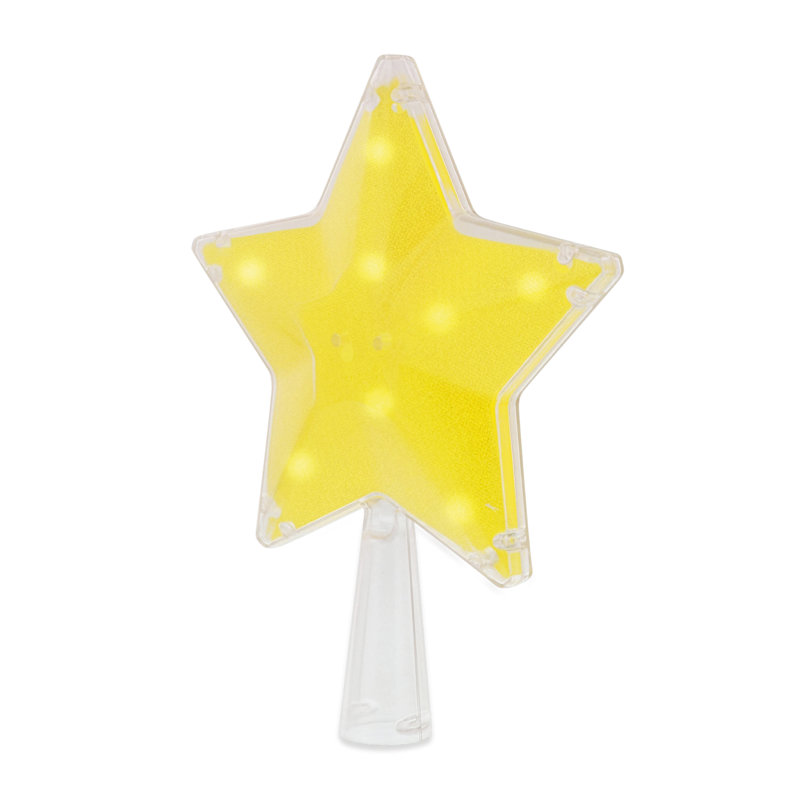 Golden Star Plastic Christmas Tree Topper with LED Lights