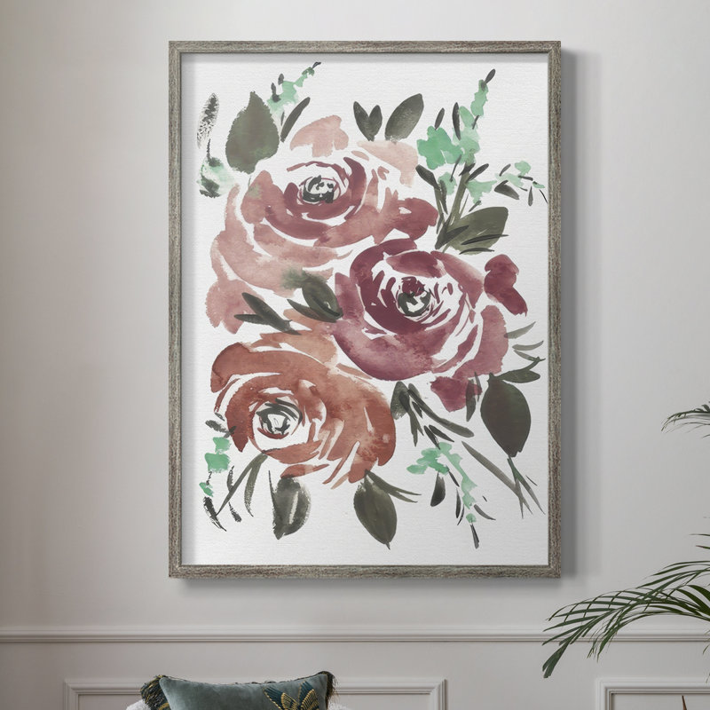 «Lovely Roses I», reproduction encadrée - bois massif, H 21 po x l 17 po