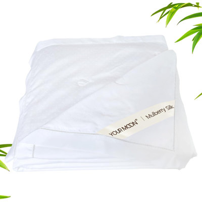 Twin 100 GSM Lightweight Silk Comforter with Jacquard Rayon Made from Bamboo Cover (Jacquard White)