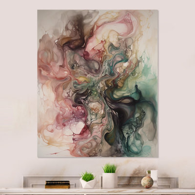 «Nyyear Nyyear Pink Green Inner Worlds of Marble I», impression sur métal