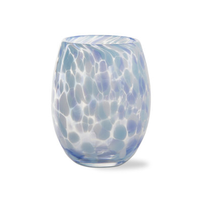 Confetti Stemless Wine Gls Light Blue