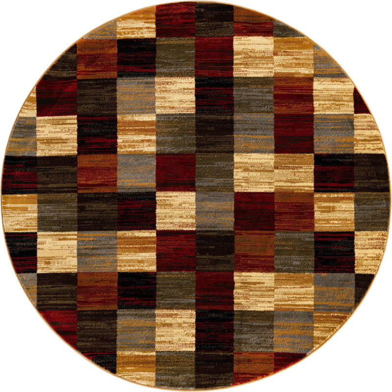 Geometric Indoor Rug, Round 6'