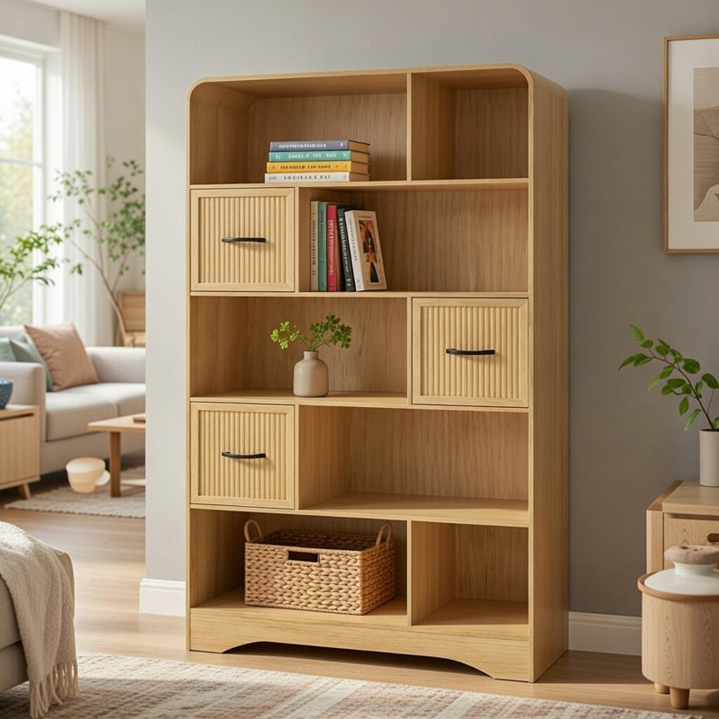 Bookcase 48x70 - Natural Oak, Natural Oak