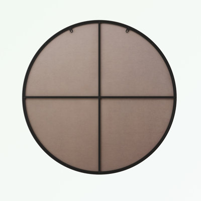 Miroir mural de forme ronde avec cadre en métal