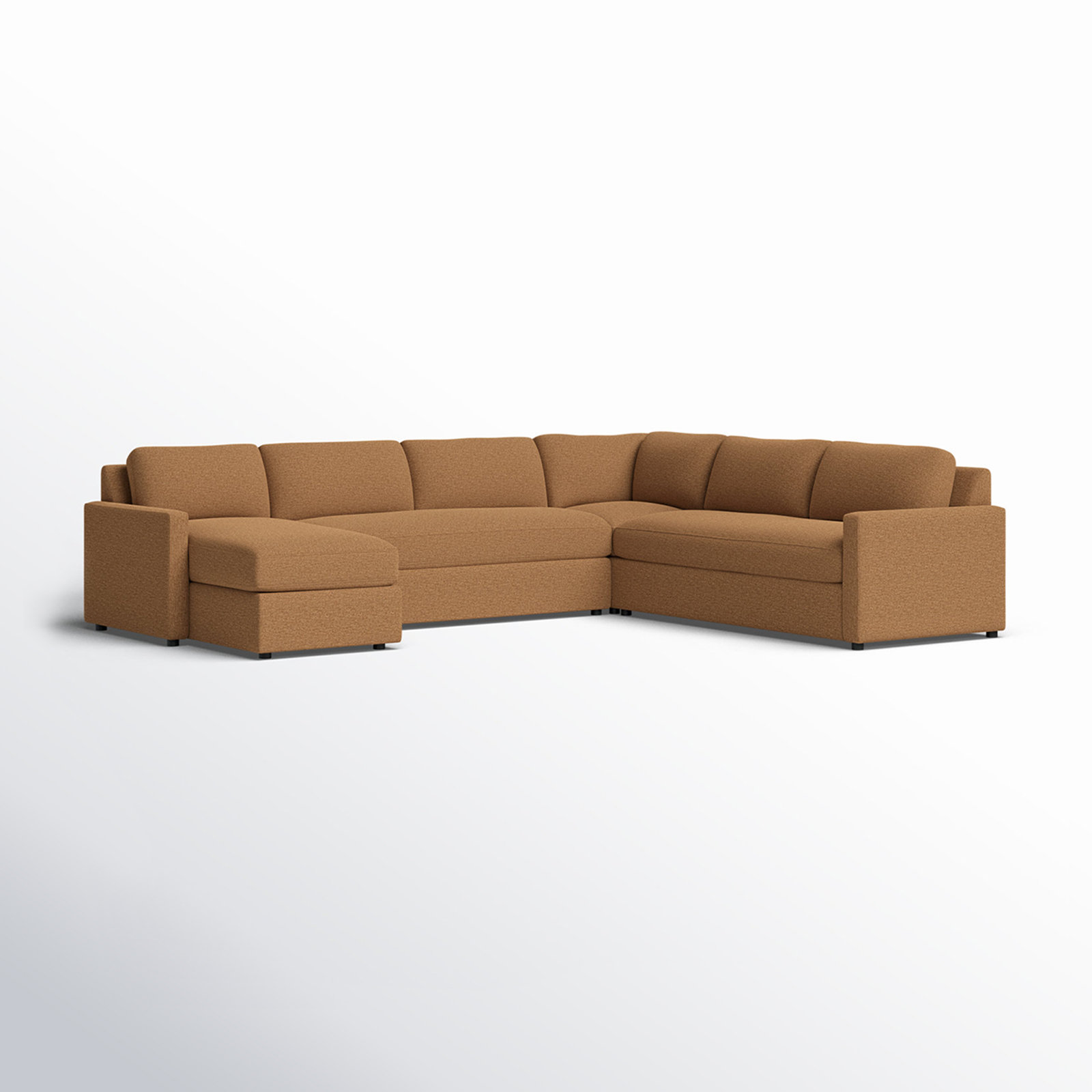Damari Upholstered U-Sectional, Nave Bark Performance Distressed Velvet, Left Hand Facing