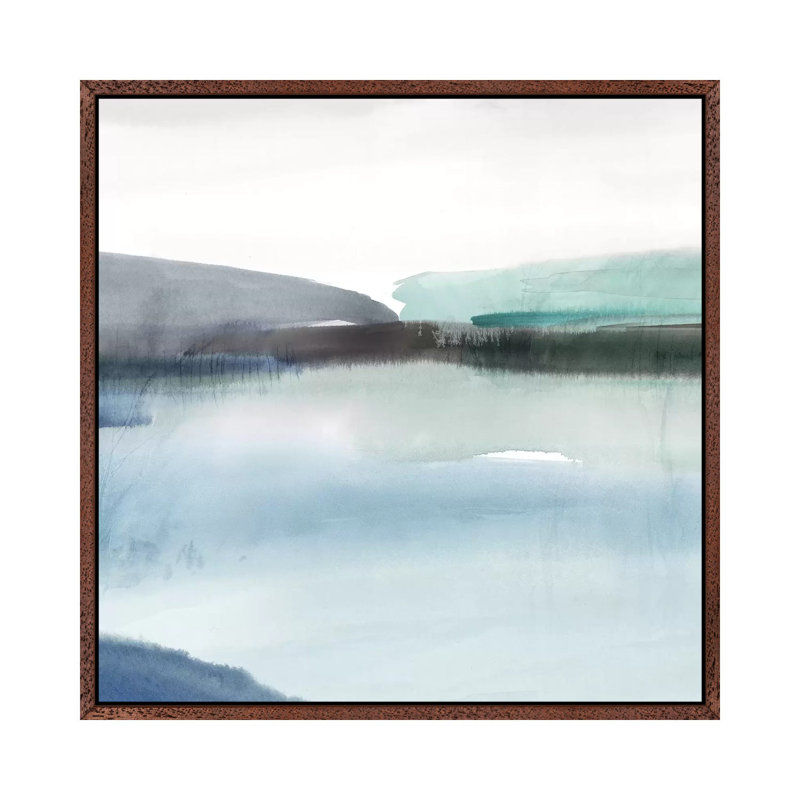 Slide Away II by Isabelle Z - Painting on Canvas, Classic Brown Wood Framed, 93.98 cm H x 93.98 cm W