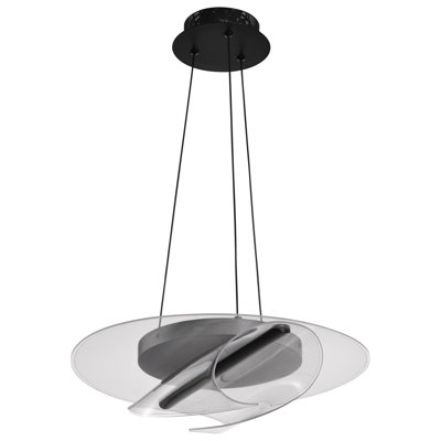 Adrey - 18 Inch LED Pendant - Matte Black - Silk Screened Acrylic Lens