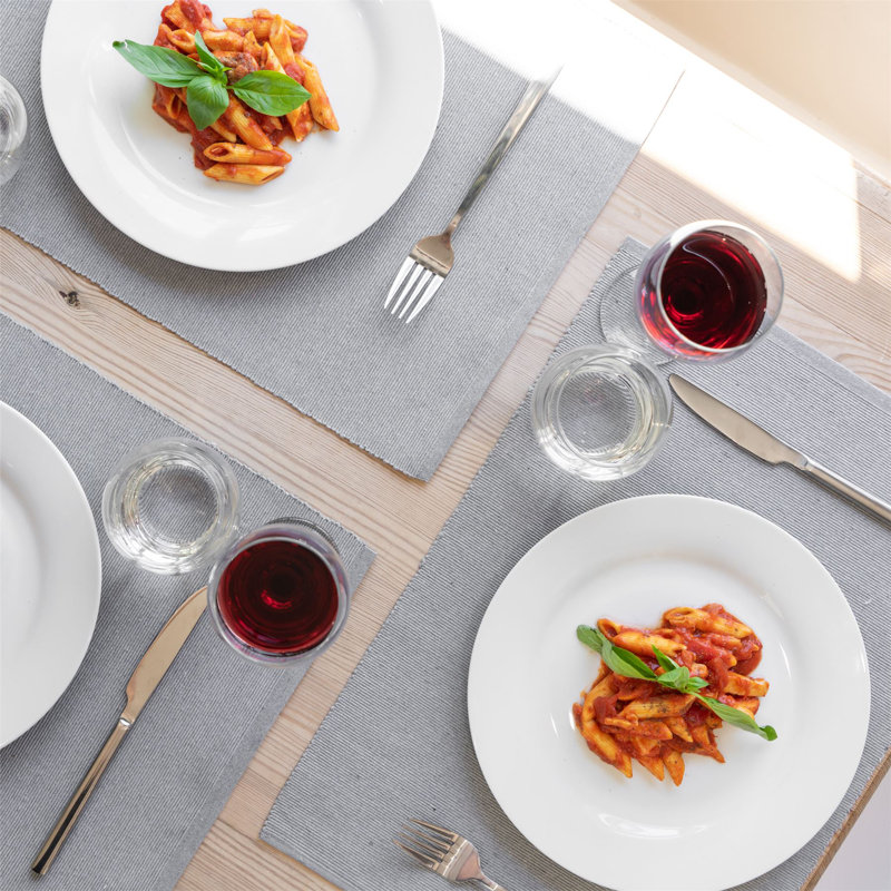 Nicola Spring - Ribbed Cotton Placemats - 48 x 33cm, Grey