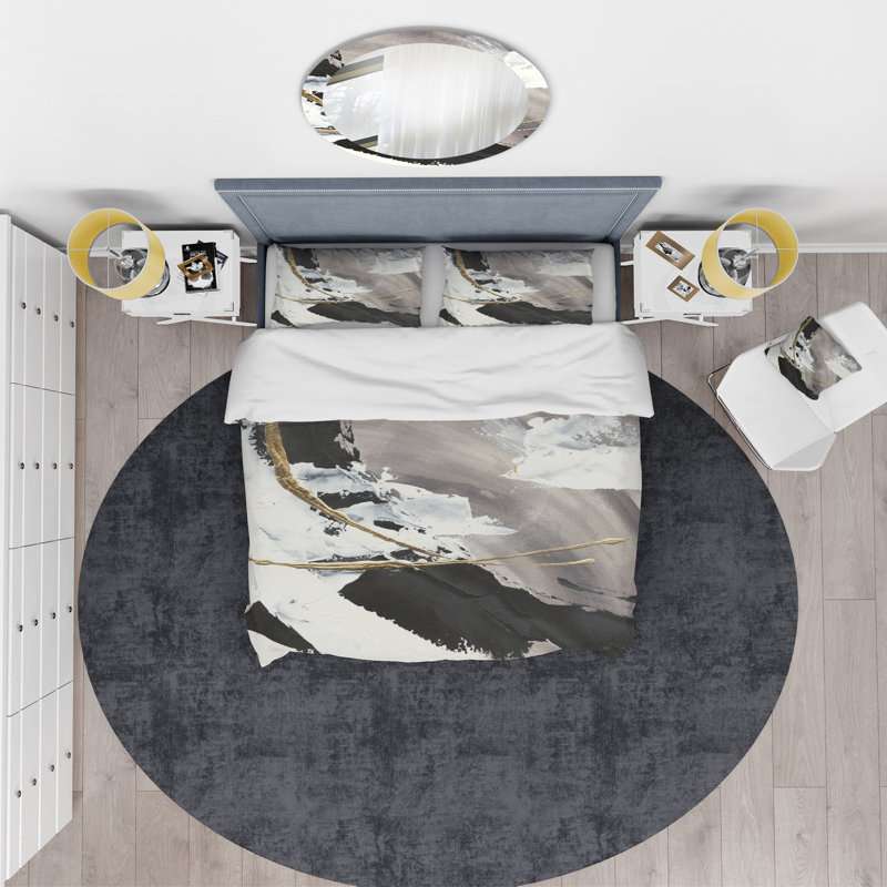 Ensemble de housse de couette transitionnel Glam Painted Arcs II - microfibre de polyester