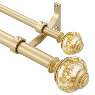 Double Curtain Rods 36 To 72 Inches With Solid Aluminum Alloy Brackets