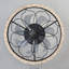 Ventilateur de plafond rustique noir à motif floral avec éclairage et télécommande, DEL encastrée et discrète-136070460