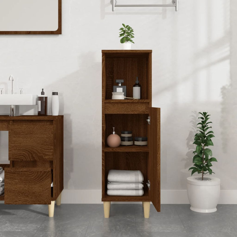 Kryslynn Linen Cabinet, Brown Oak/Natural
