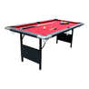 Hathaway Fairmont Portable 6-Ft Pool Table For Families With Easy Folding For Storage, Includes Balls, Cues, Chalk (Red