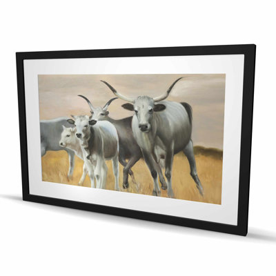 Nguni Breeding - Cow Landscapes Framed Matted Print Decor