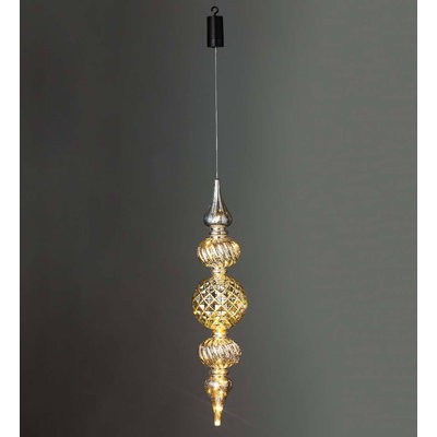 Shatterproof Holiday Lighted Large Finial Hanging Ornament Garden Art