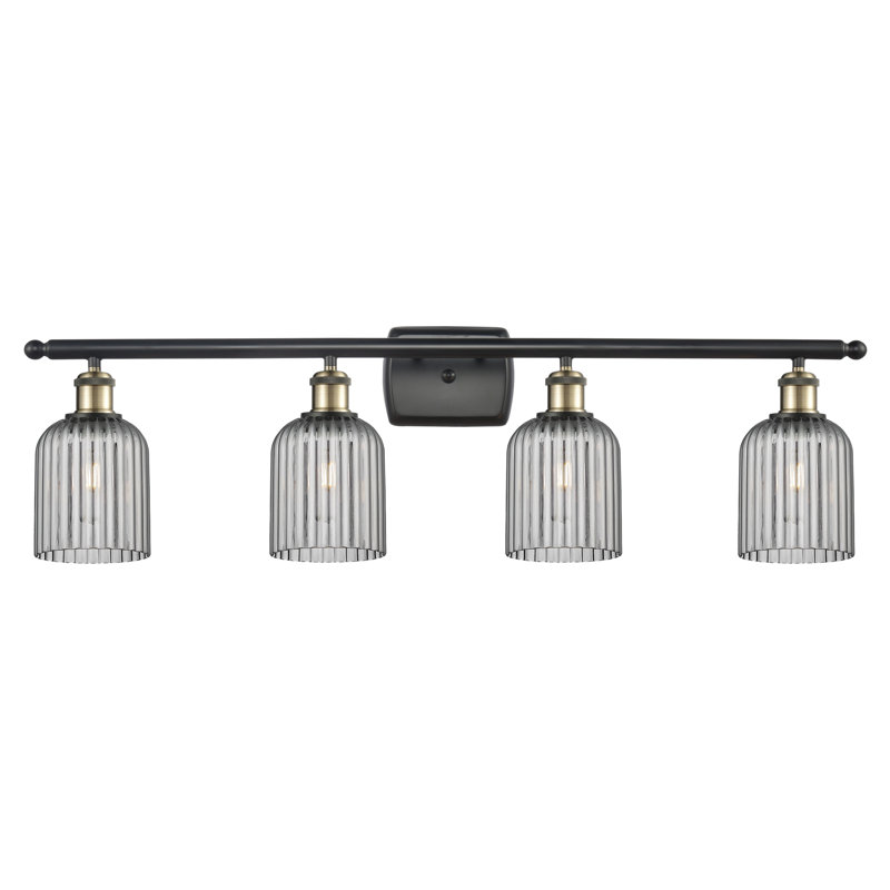Fiennes 4 - Light Dimmable Vanity Light, Black Antique Brass, Clear