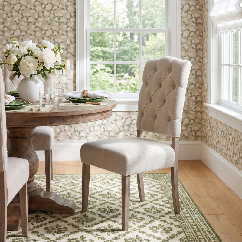 Bianca Tufted Parsons Chair, Weathered Natural