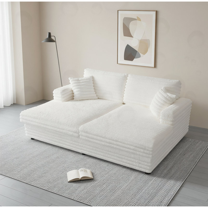Chaise longue avec causeuse et causeuse, Beige