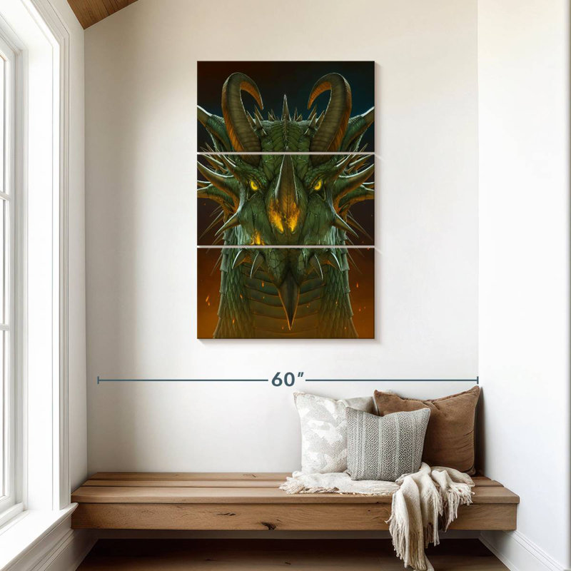 Portrait de dragon Brampt, H 45 po x l 28 po