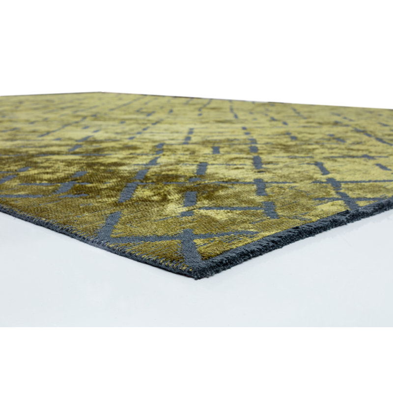 Rapture Green Abstract Luxury Area Rug, Rectangle 7'10" x 11'2", Olive Green