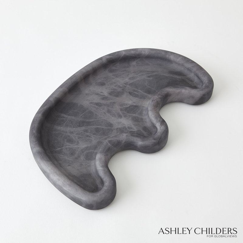 Amera Alabaster Tray, Gray