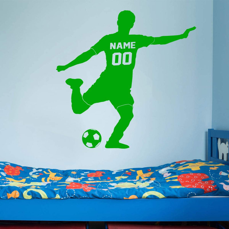 Adhésif décoratif footballeur, Vert, H 23 po x l 23 po